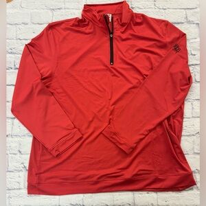 Short Par 4 Red/Coral Quarter-Zip Pullover branded Myrtle Beach World Amateur.